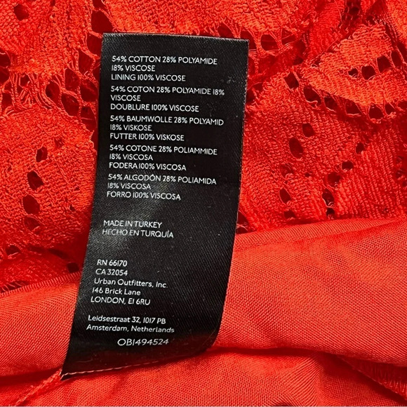 Maeve Red Lace Tiered Mini Dress with Convertible Straps Size X-Large - Picture 14 of 15